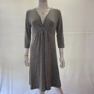 Gap Small 3/4 Sleeve Grey V-neck Knee Length Dress